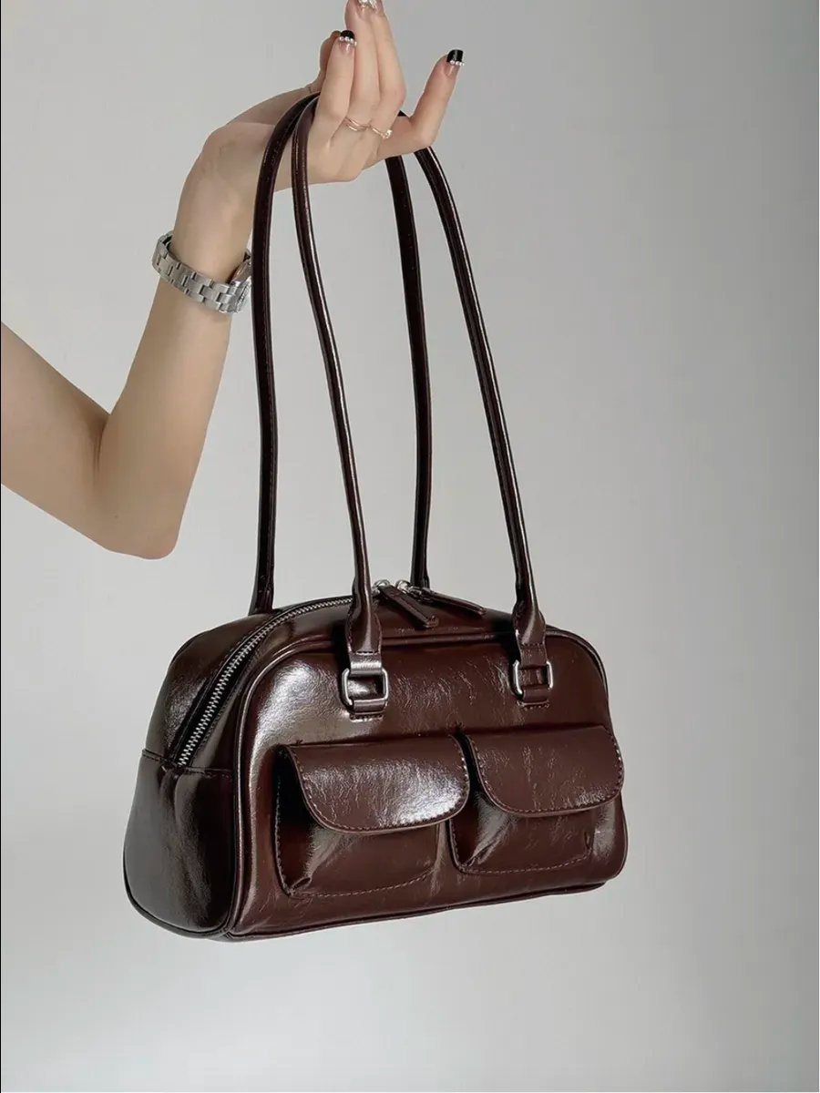 Сумка багет TrendyBags экокожа коричневый купить,NaN