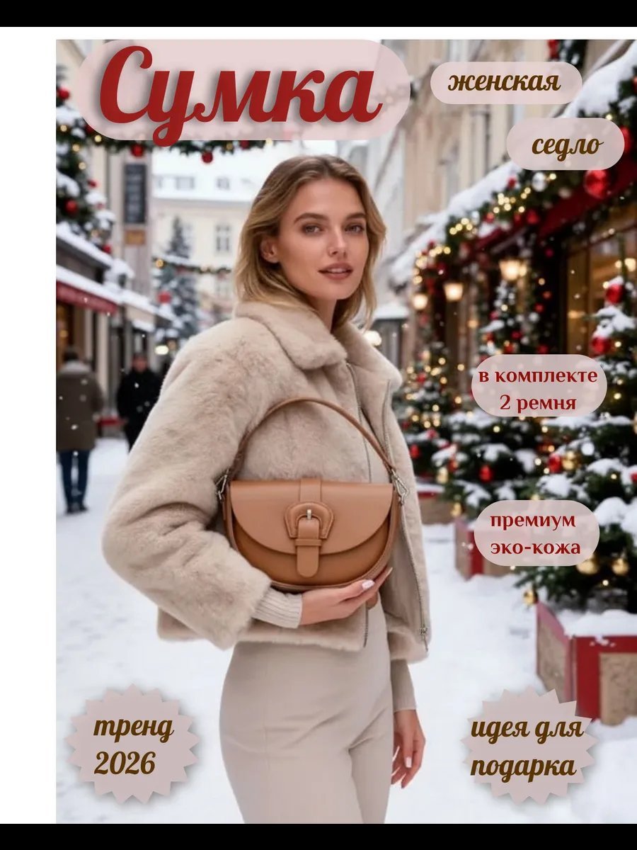 Сумка багет OVONZO экокожа коричневый купить,NaN