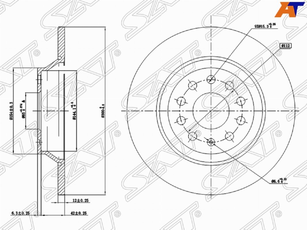 Диски SAT задние ST-3Q0615601 купить,14000