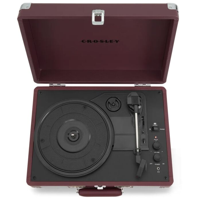 Виниловый проигрыватель Crosley Cruiser Plus CR8005F-BU4 Burgundy c двухсторонним Bluetooth купить,NaN