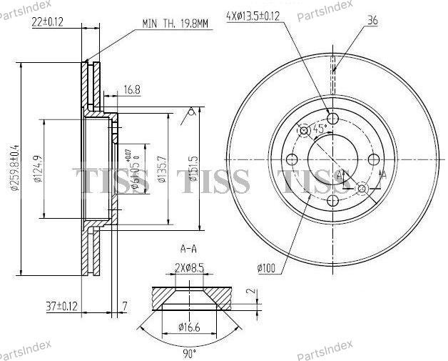 JD Диск Тормозной JBD0021 купить,12400