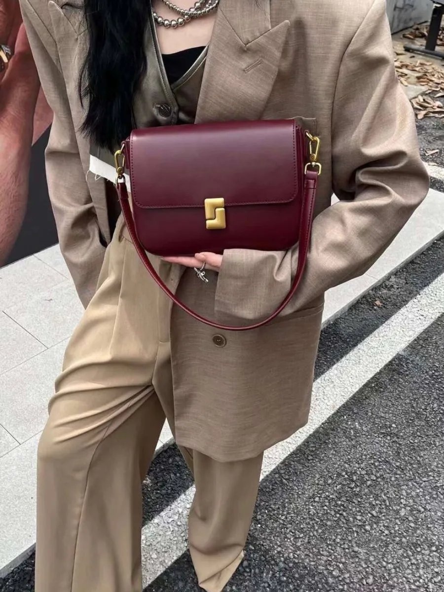 Сумка багет Supis bags натуральная кожа красный купить,NaN