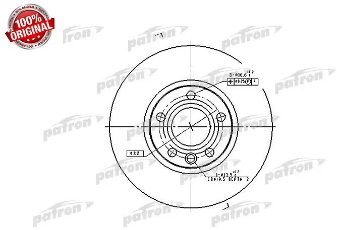 Диски PATRON передние PBD2810 купить,22950