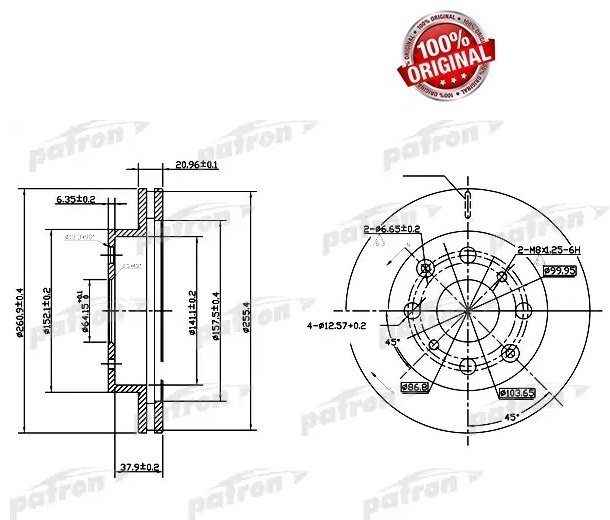 Диски PATRON передние PBD3021 купить,14840