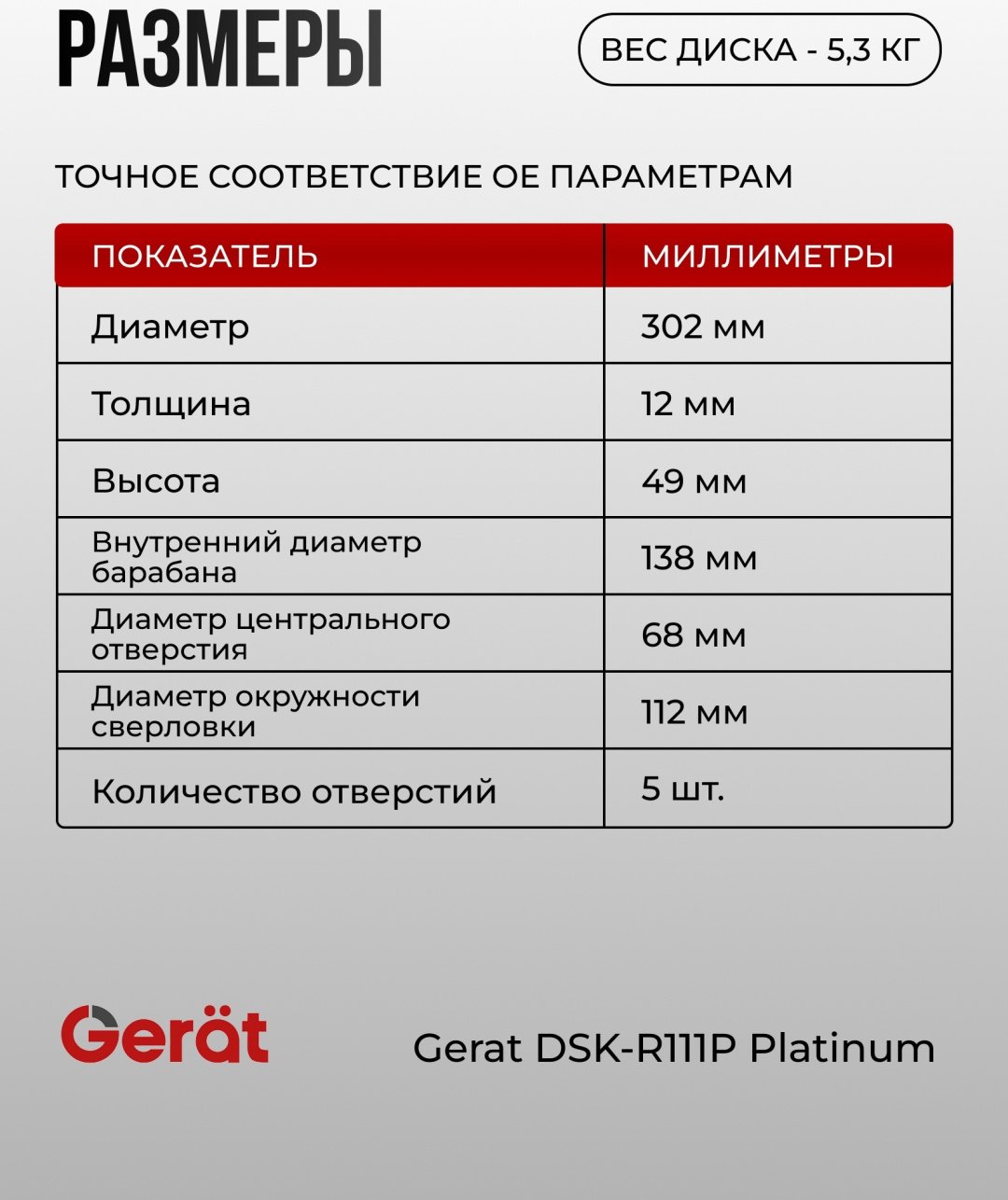 Диски Gerat задние DSK-R111P купить,47180