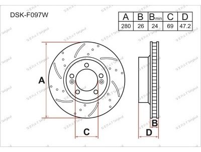 Диски Gerat передние DSK-F097W купить,54260