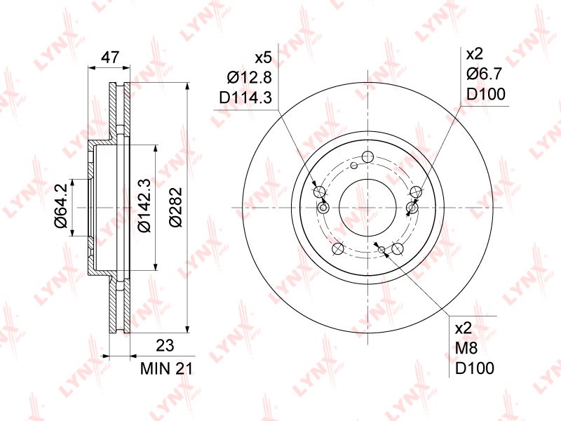 Диски LYNXauto передние BN1045 купить,48030