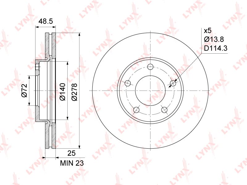 Диски LYNXauto передние BN1071 купить,50120
