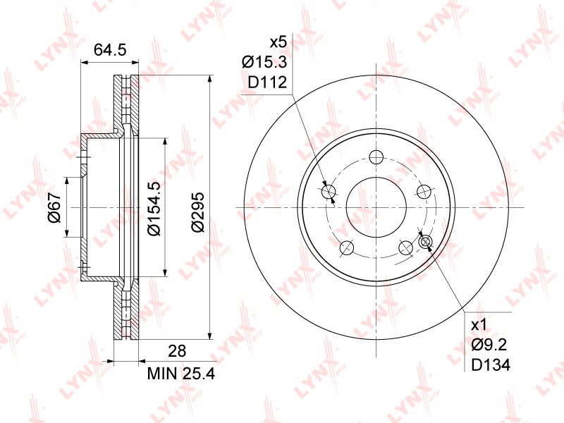 Диски LYNXauto передние BN1084 купить,56480