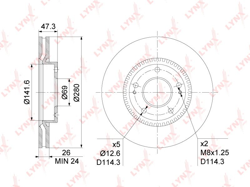 Диски LYNXauto передние BN1051 купить,23650
