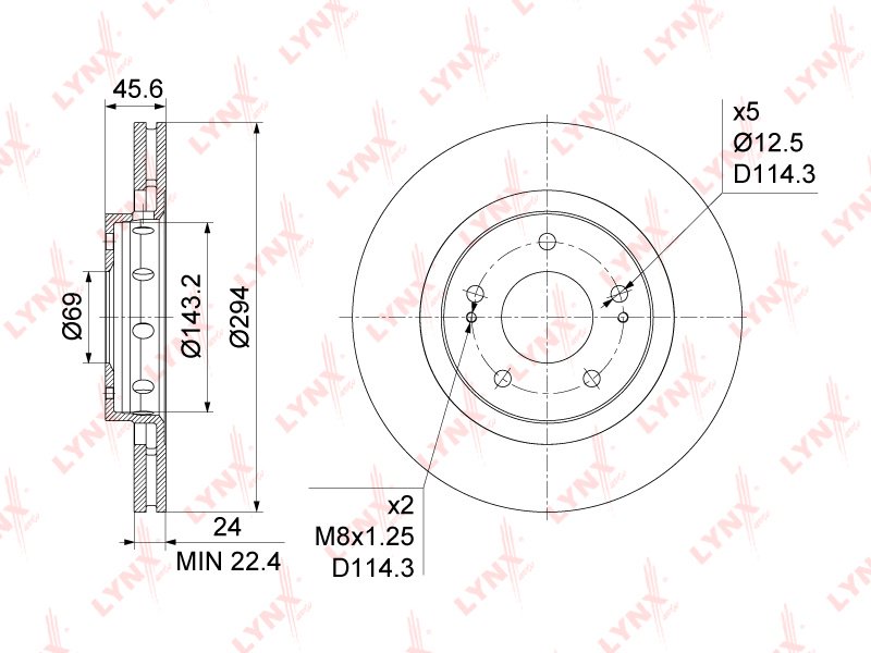 Диски LYNXauto передние BN1093 купить,49530