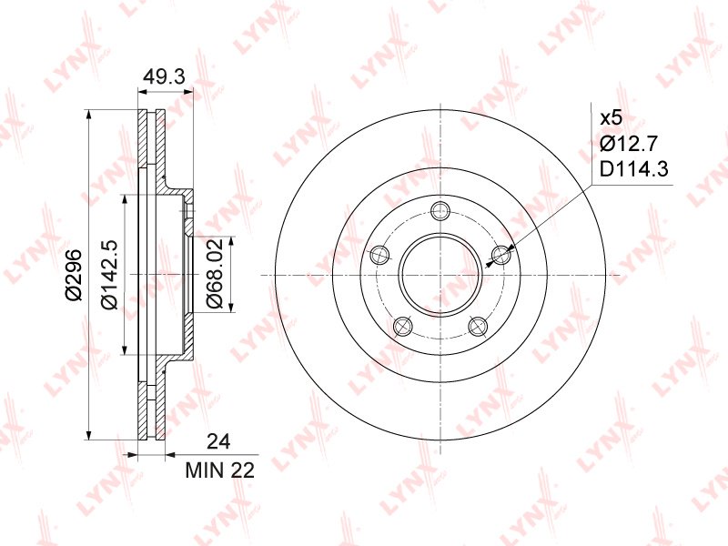 Диски LYNXauto передние BN1103 купить,47690