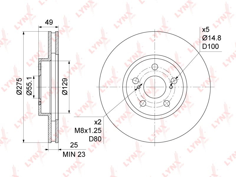 Диски LYNXauto передние BN1154 купить,43610