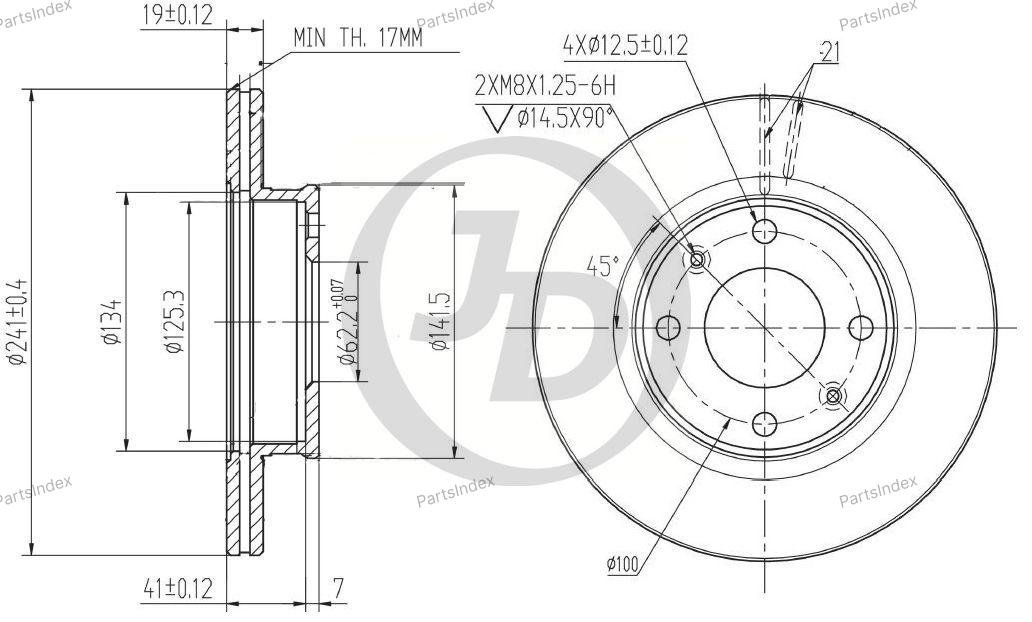JD Диск Тормозной JBD0016 купить,10480
