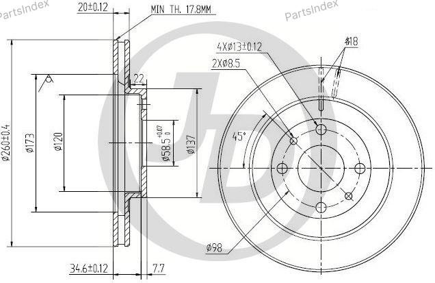 JD Диск Тормозной JBD0001 купить,9820