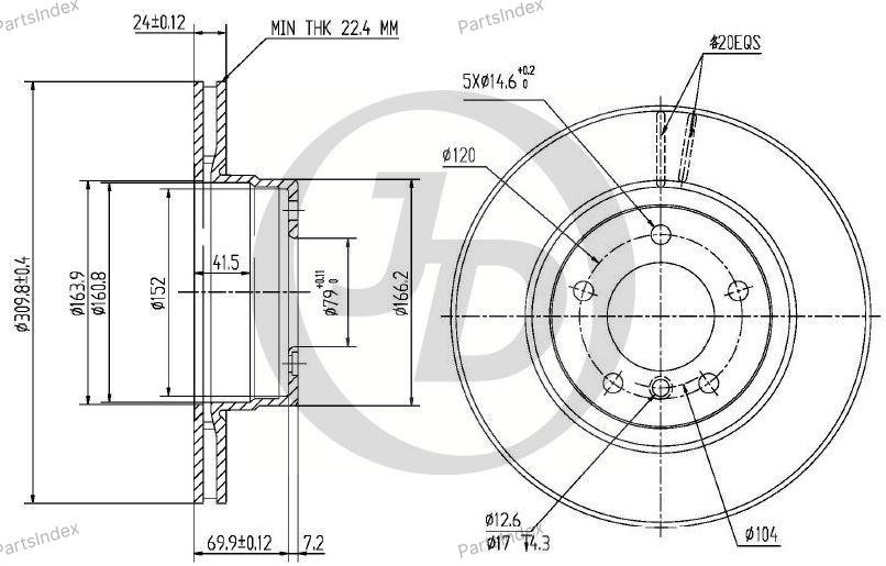 JD Диск Тормозной JBD0005 купить,7549