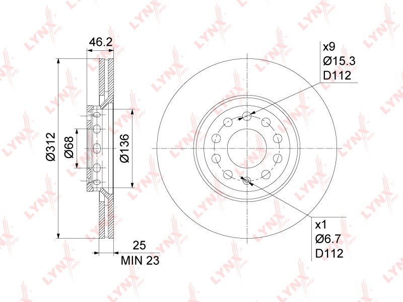 Диски LYNXauto передние BN1207 купить,60720
