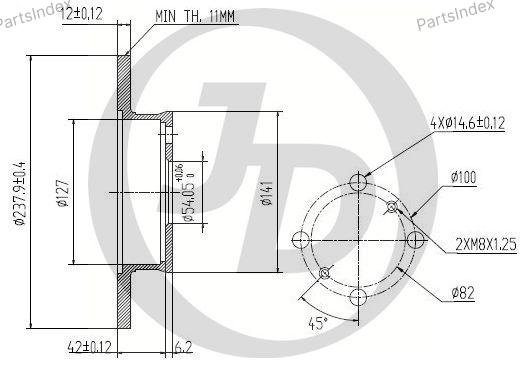 JD Диск Тормозной JBD0056 купить,11560