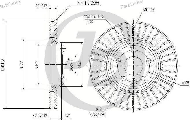 JD Диск Тормозной JBD0048 купить,13400