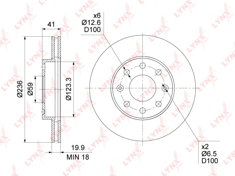 Диски LYNXauto передние BN1347 купить,32900