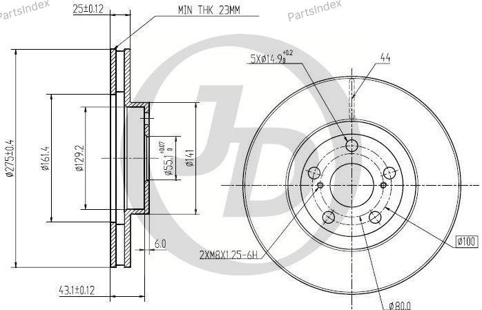 JD Диск Тормозной JBD0037 купить,15480