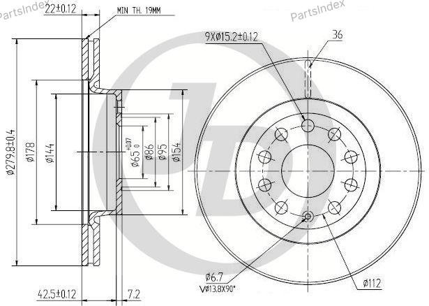 JD Диск Тормозной JBD0023 купить,15720