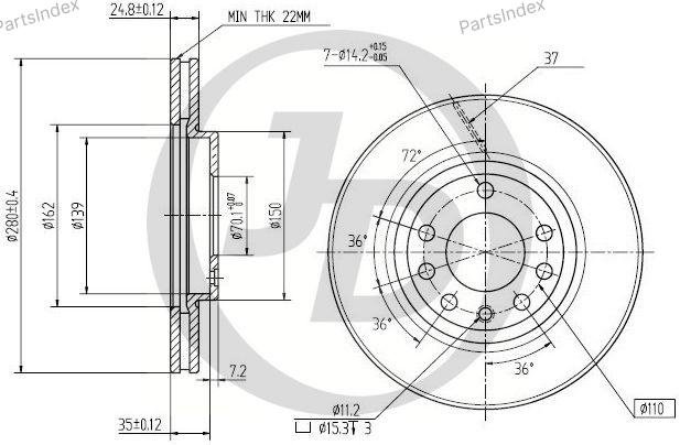 JD Диск Тормозной JBD0018 купить,15280