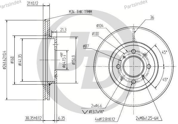JD Диск Тормозной JBD0073 купить,12200
