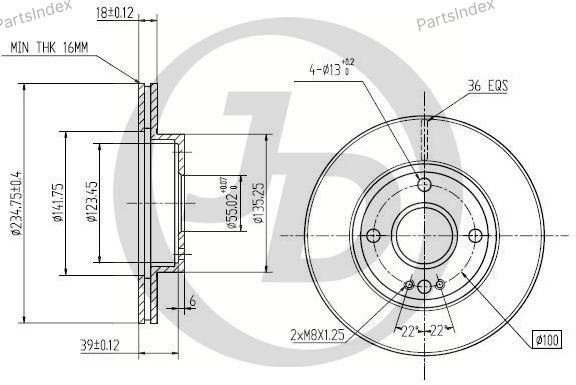 JD Диск Тормозной JBD0064 купить,9131