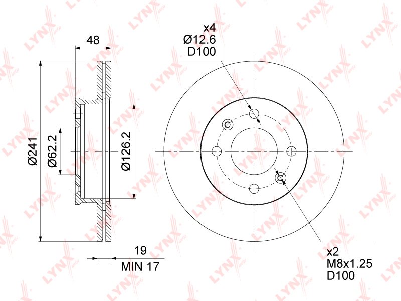 Диски LYNXauto передние BN1539 купить,33020