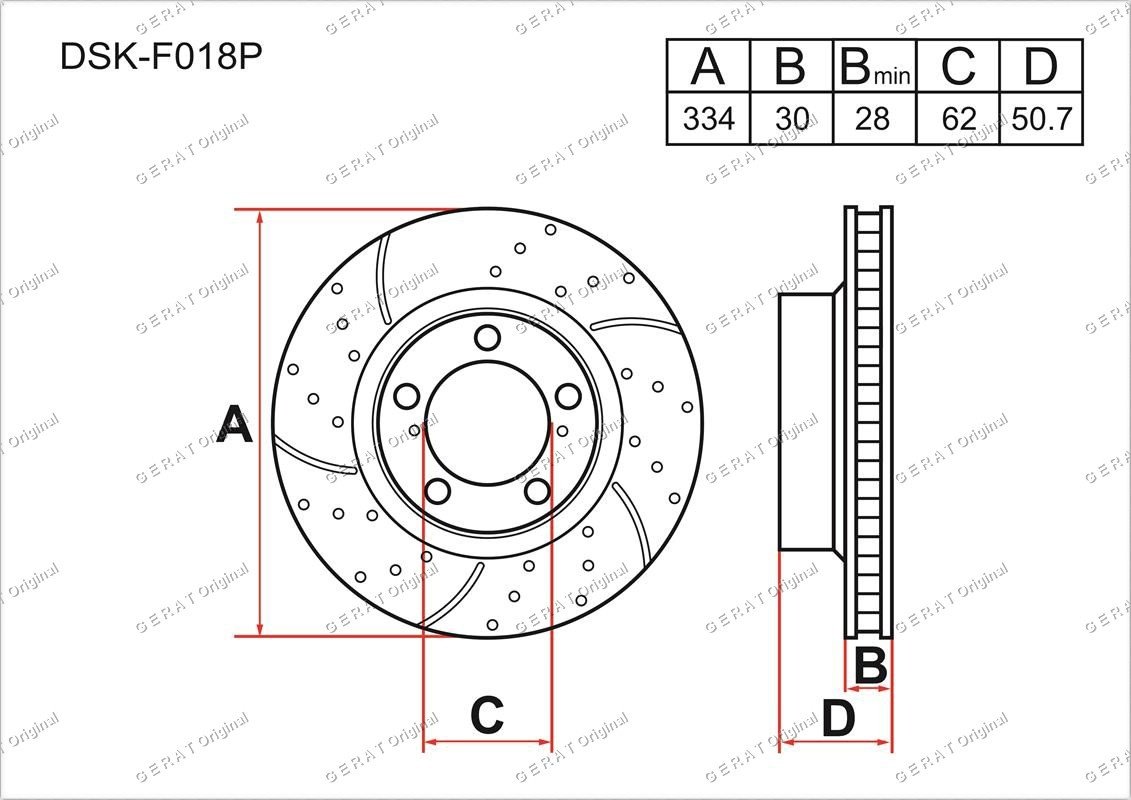 Диски Gerat передние DSK-F018P купить,97460