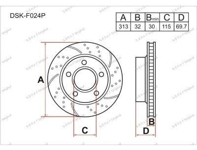 Диски Gerat передние DSK-F024P купить,69390