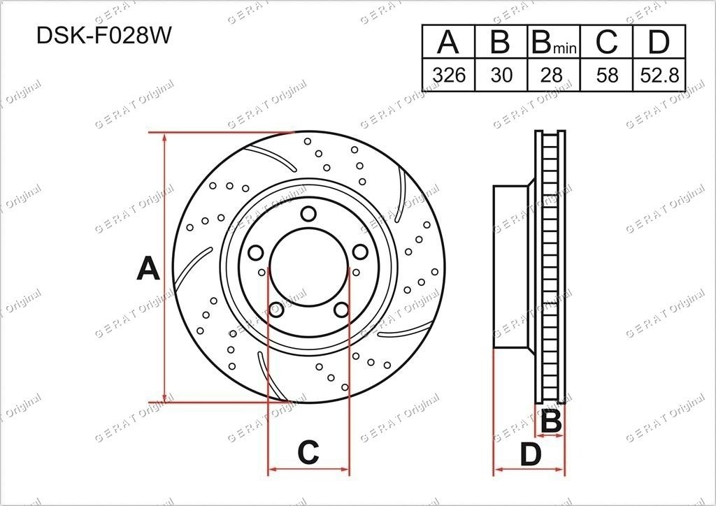 Диски Gerat передние DSK-F028W купить,69180