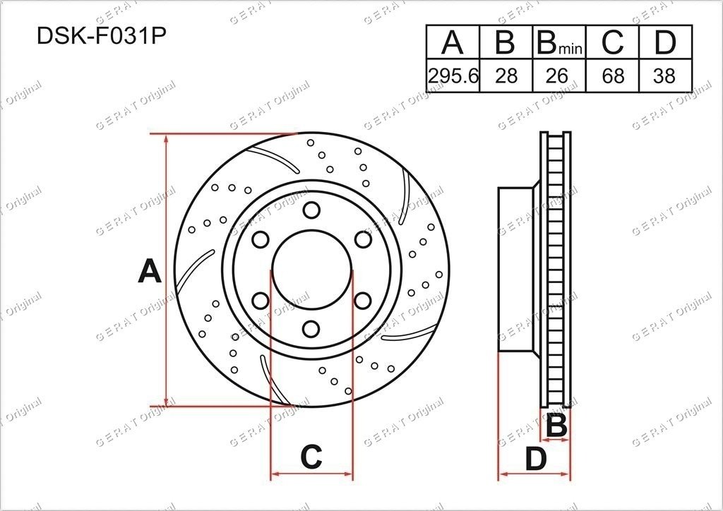 Диски Gerat передние DSK-F031P купить,58560
