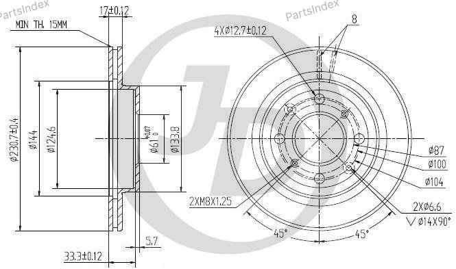 JD Диск Тормозной JBD0074 купить,8624