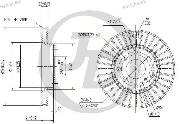 JD Диск Тормозной JBD0065 купить,11840