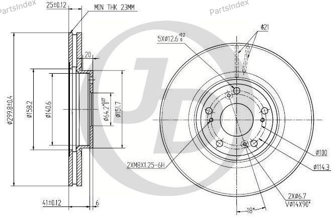 JD Диск Тормозной JBD0035 купить,18200