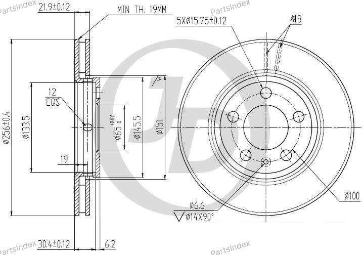 Диски JD передние JBD0022 купить,11440