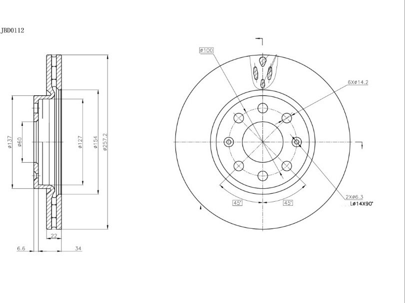 Диски JD передние JBD0112 купить,14400
