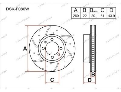 Диски Gerat передние DSK-F086W купить,49340
