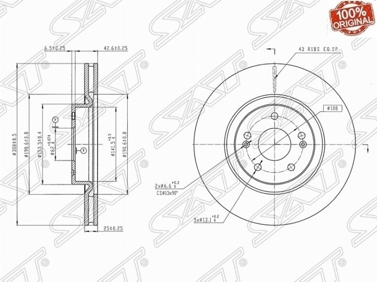 Диски SAT передние ST-25-0046 купить,17400