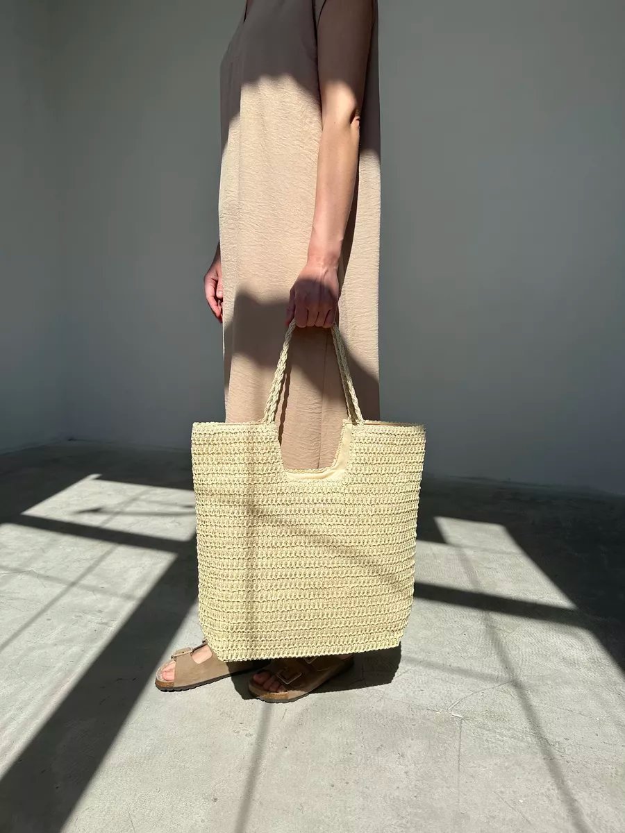 Сумка шоппер SL'Bags рафия бежевый купить,NaN