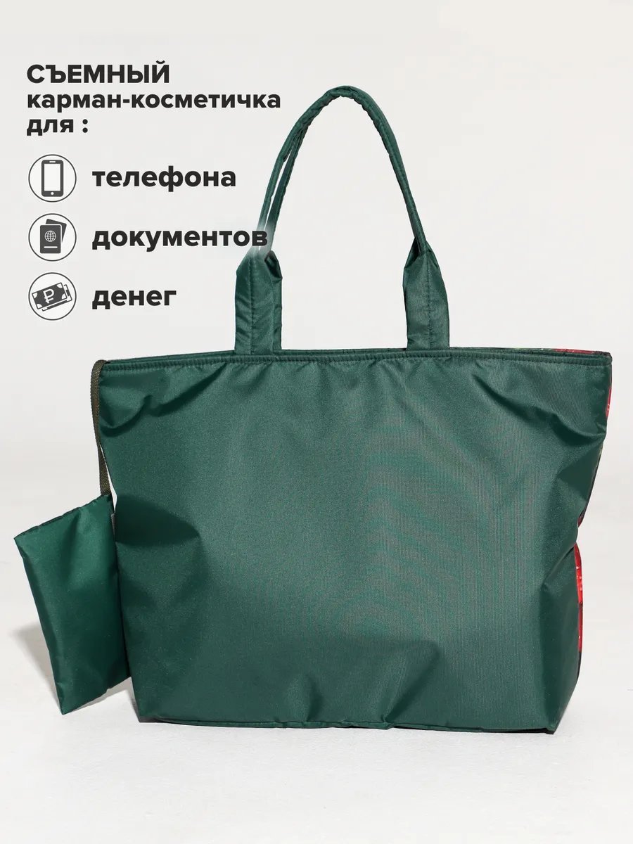 Сумка шоппер Capline плащевка красный купить,NaN