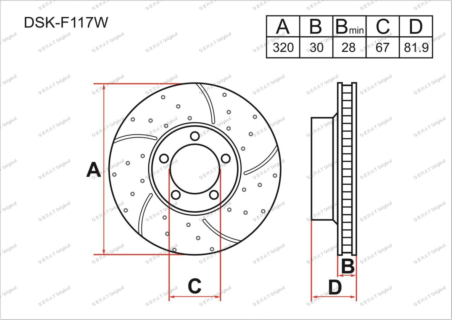 Диски Gerat передние DSK-F117W купить,98790
