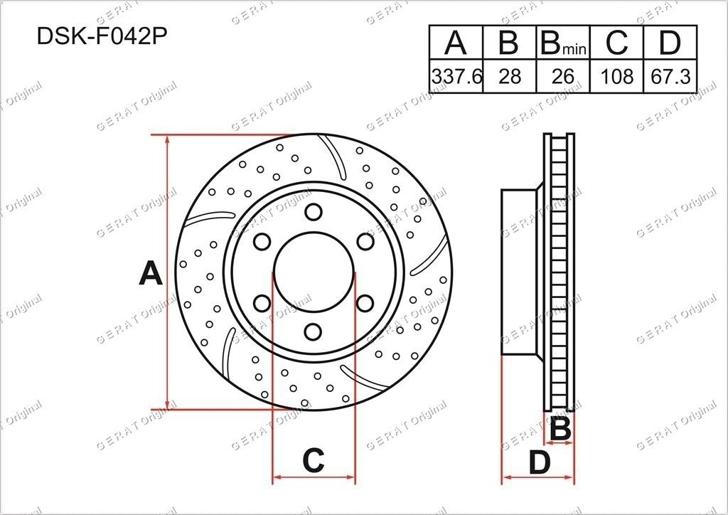 Диски Gerat передние DSK-F042P купить,69190