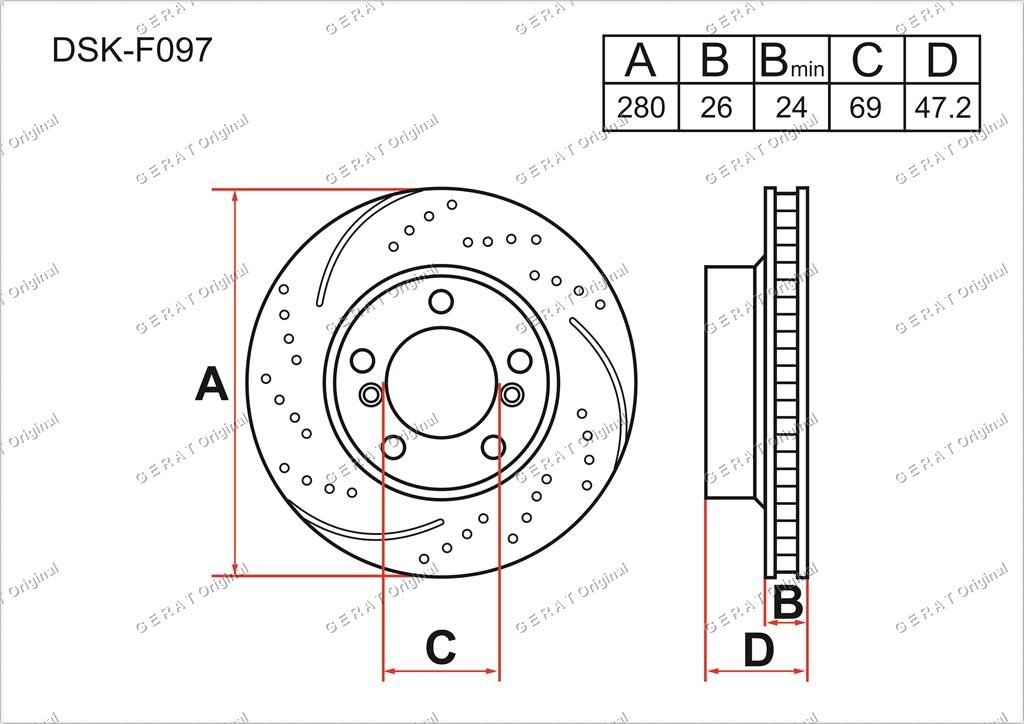 Диски Gerat передние DSK-F097 купить,47974