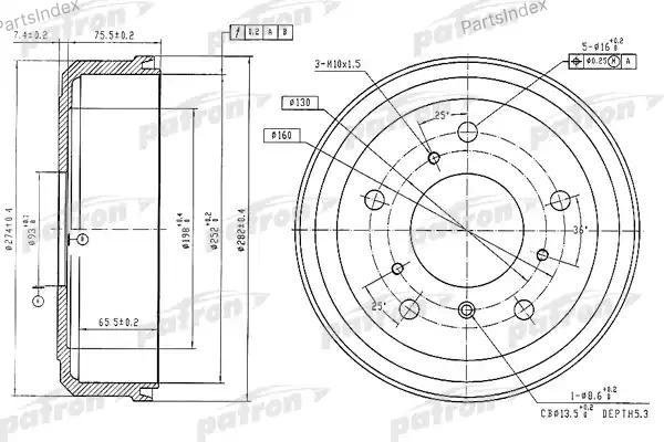 Диски PATRON задние PDR1190 купить,16460