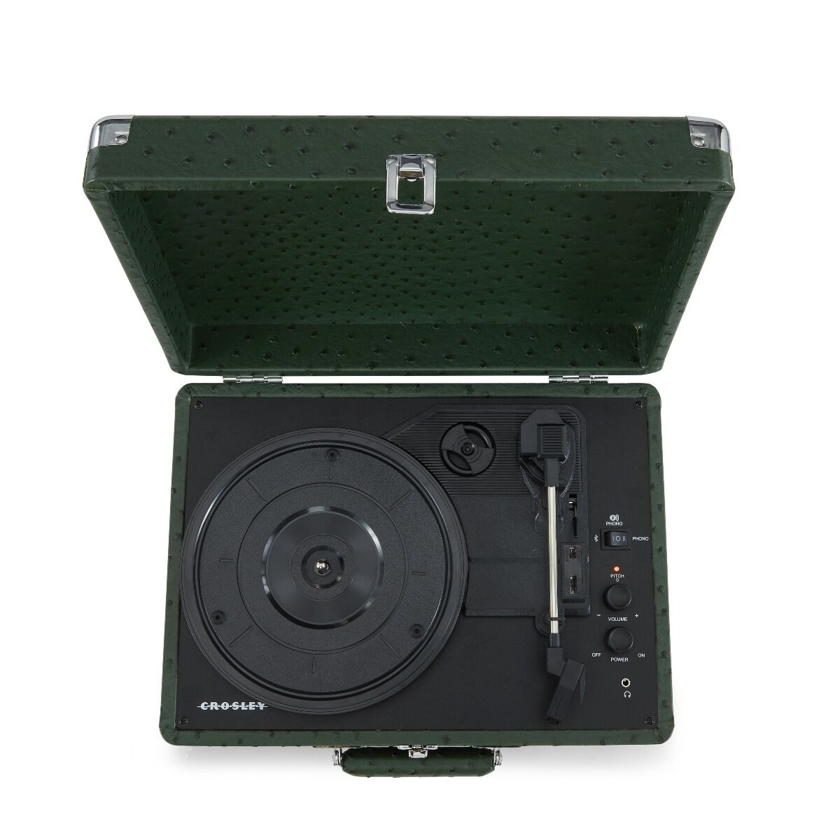 Виниловый проигрыватель Crosley Cruiser Plus Green Ostrich c двухсторонним Bluetooth CR8005F-OS4 купить,NaN