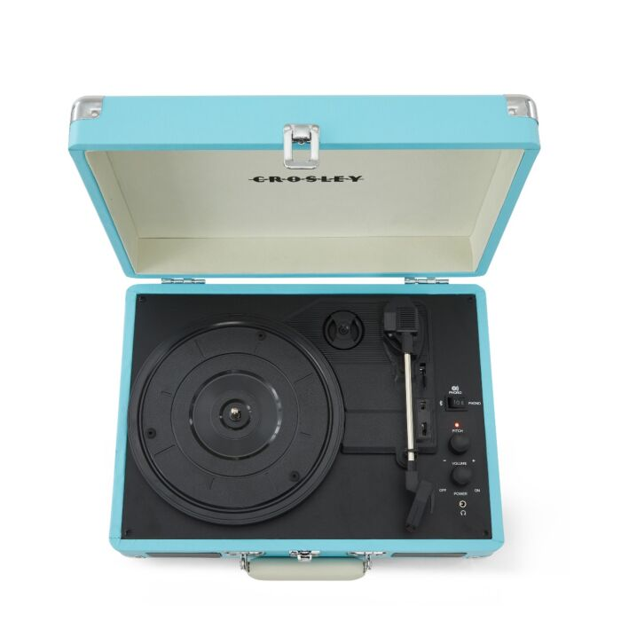 Виниловый проигрыватель Crosley Cruiser Plus Turquoise c двухсторонним Bluetooth CR8005F-TU4 купить,NaN