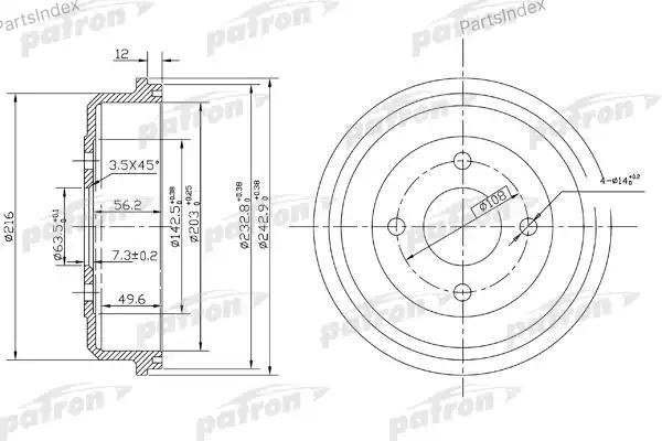 Диски PATRON задние PDR1533 купить,6054